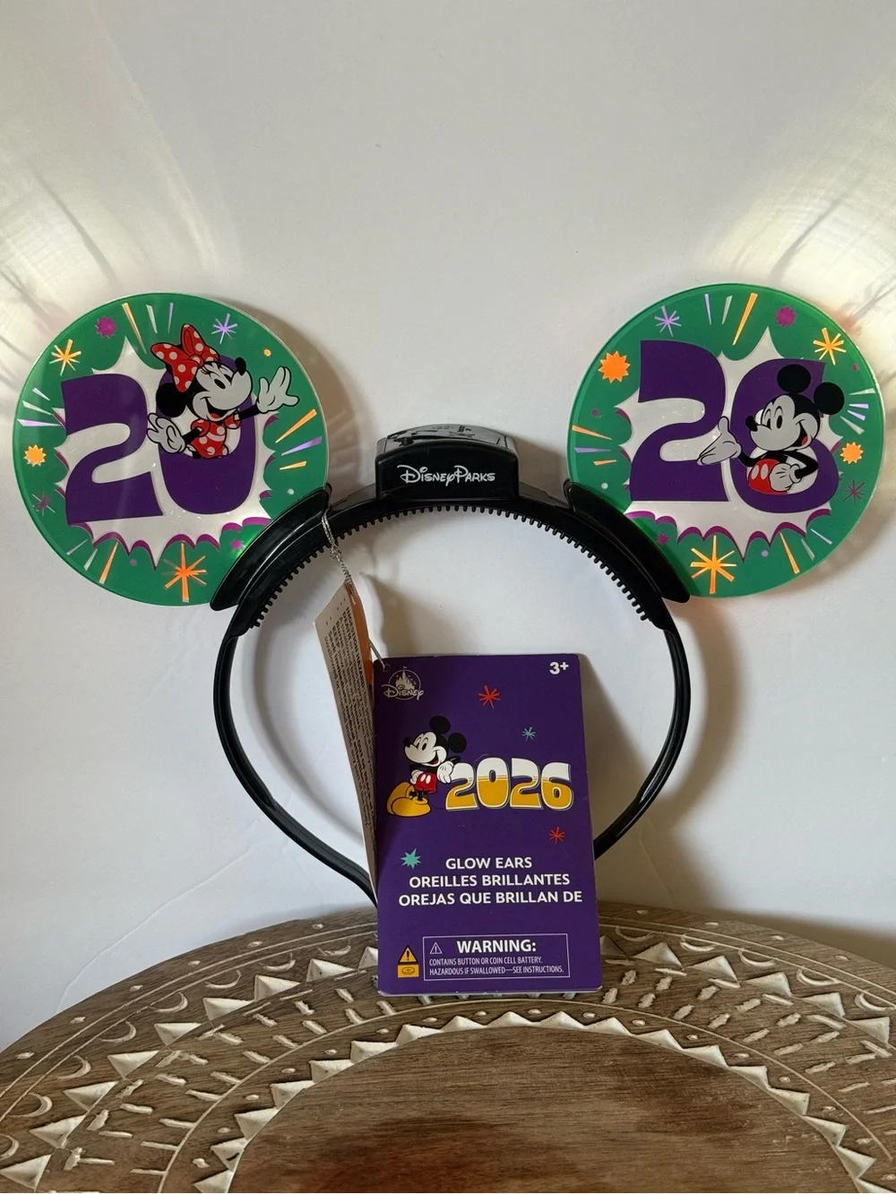 Disney Parks 2026 Glow Minnie Mouse Ears Headband New